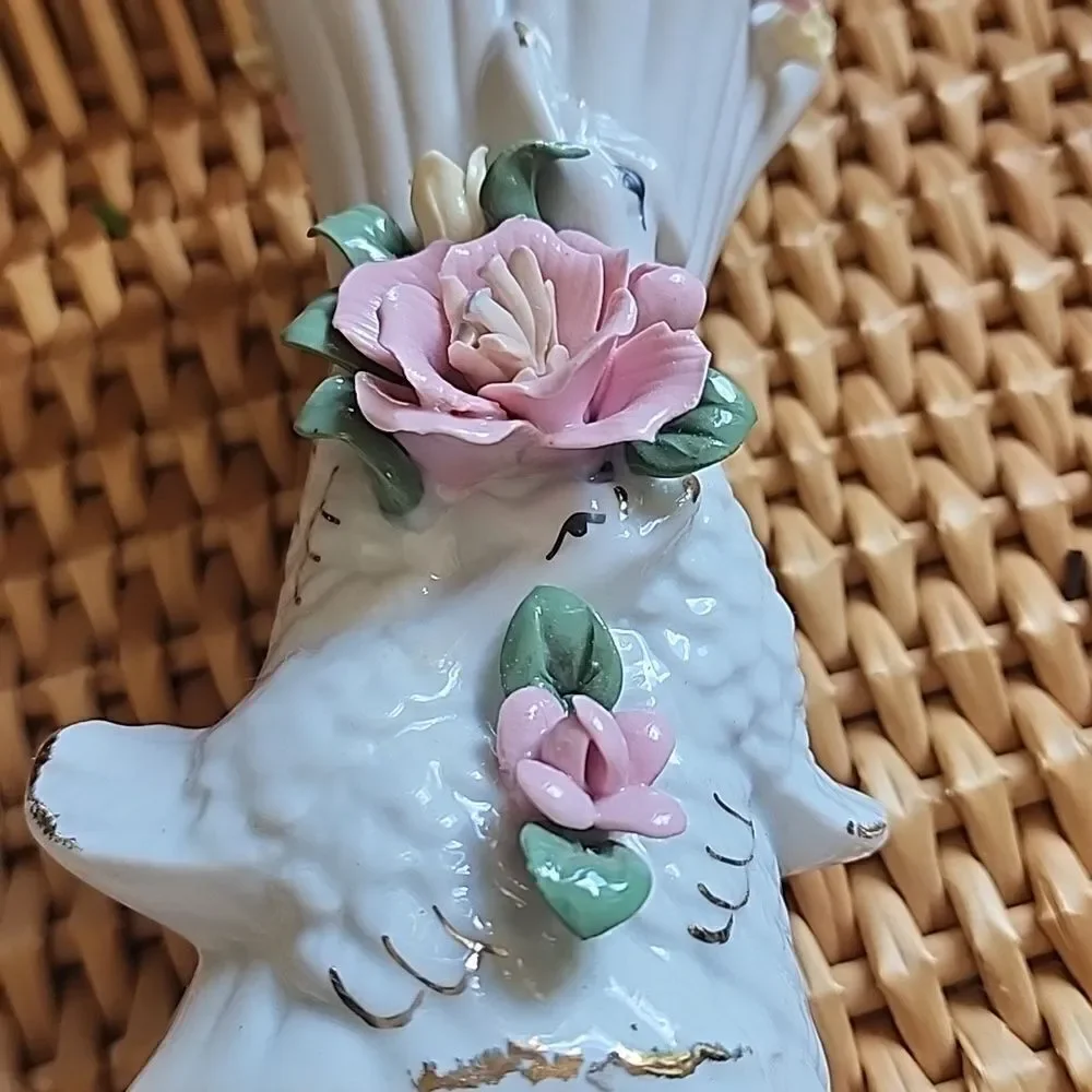 Vintage Sophia Ann Sitco Vase Floral Bird Vase Coquette